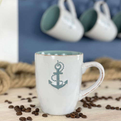Maritimer Kaffeebecher mit Anker