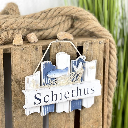 Maritimes Schild "Schiethus" blau