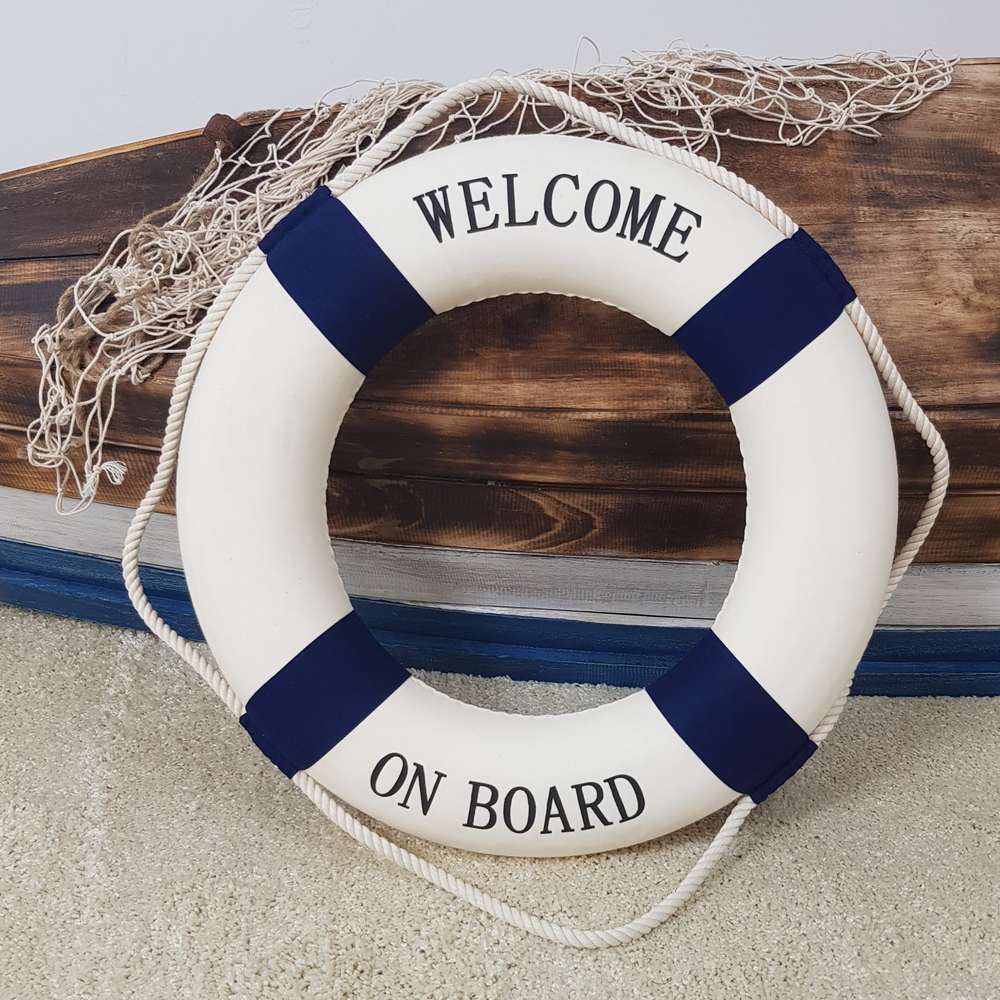 Rettungsring Deko maritim Welcome on Board Deko-Rettungsring Hänger Wanddeko