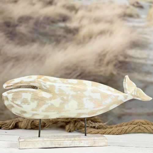 Wal Figur aus Holz 45 cm
