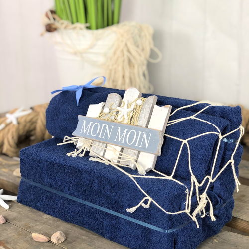 Handtuch Geschenk - Sofa - dunkelblau
