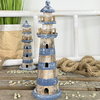 Deko-Leuchtturm vintage-blau 45 cm